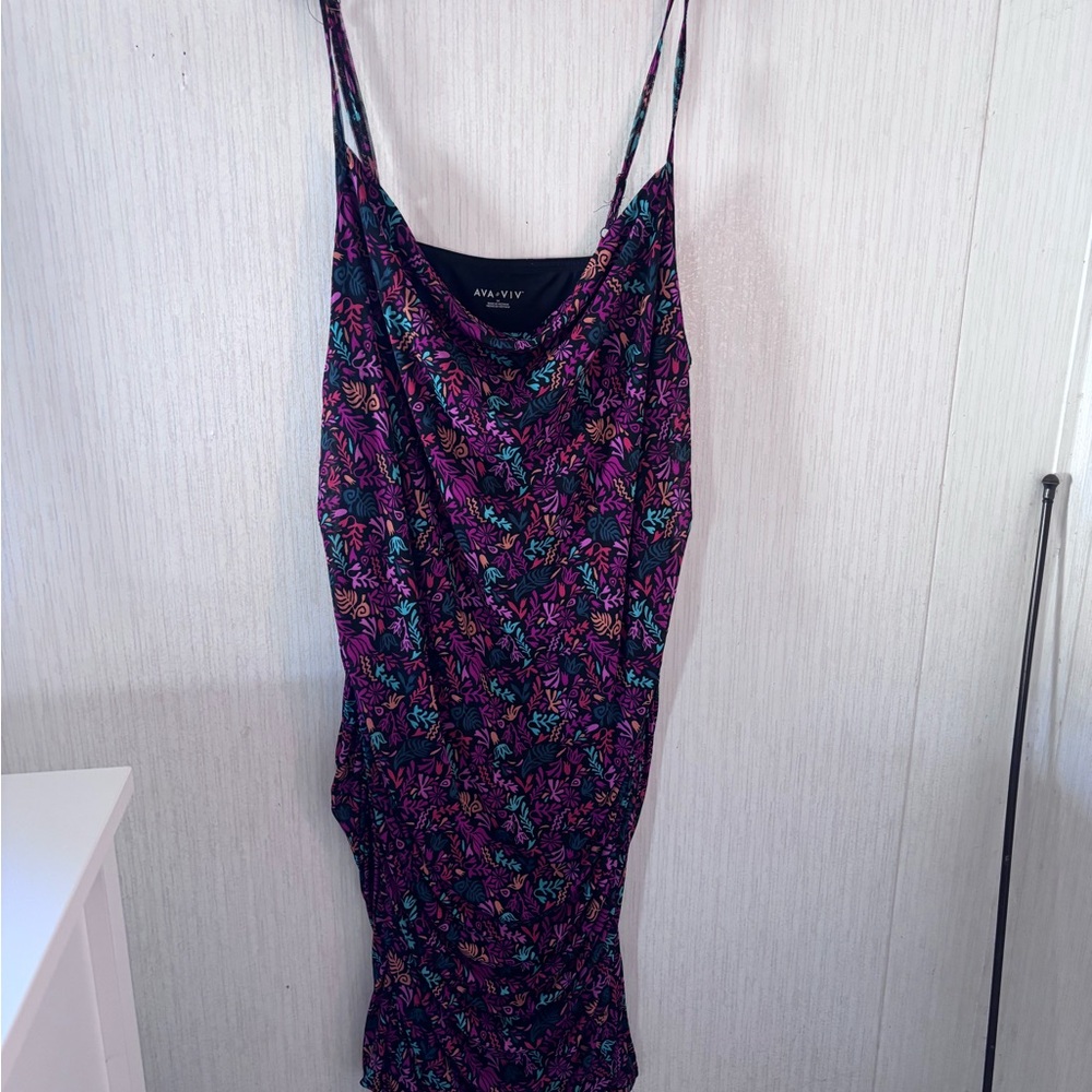 Ava & Viv Women's Purple Floral dress